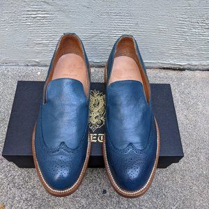 New - Yuketen Wingtip Slip On - Color: Blue Size: 9.5 D